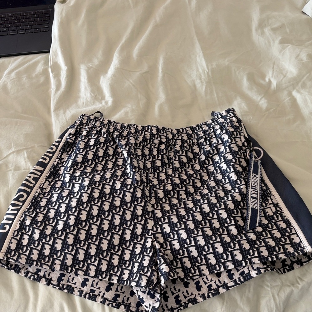 NWOT Dior Monogram Navy and Cream Athletic Shorts
